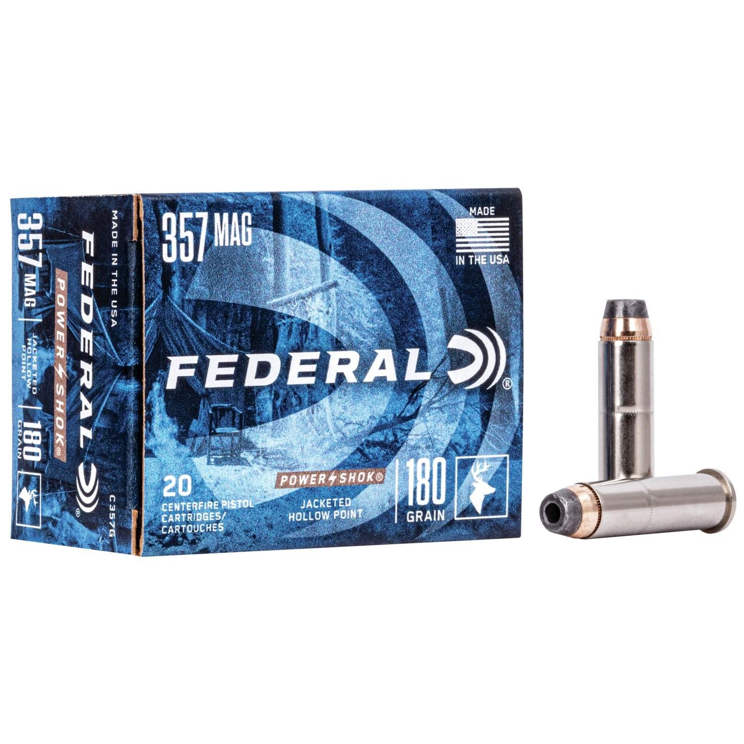 Federal C357G 357 Magnum 180 Grain Jacketed Hollow Point 20 Rounds