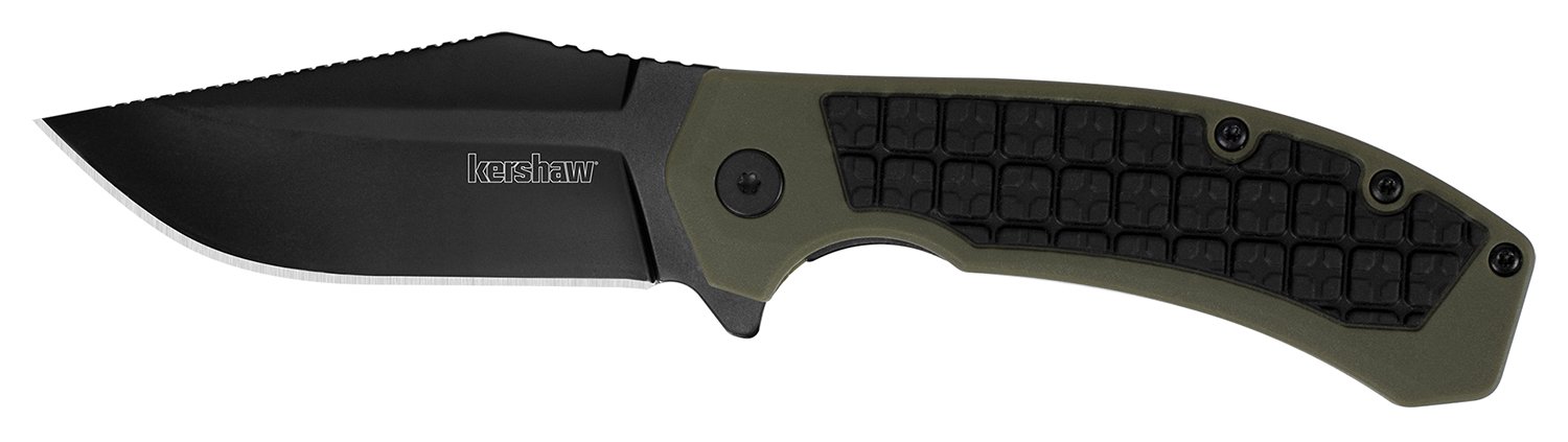 Kershaw 8760 Faultline 3" Folding Knife Black Oxide Blade Nylon Handle - Kershaw - DROP POINT