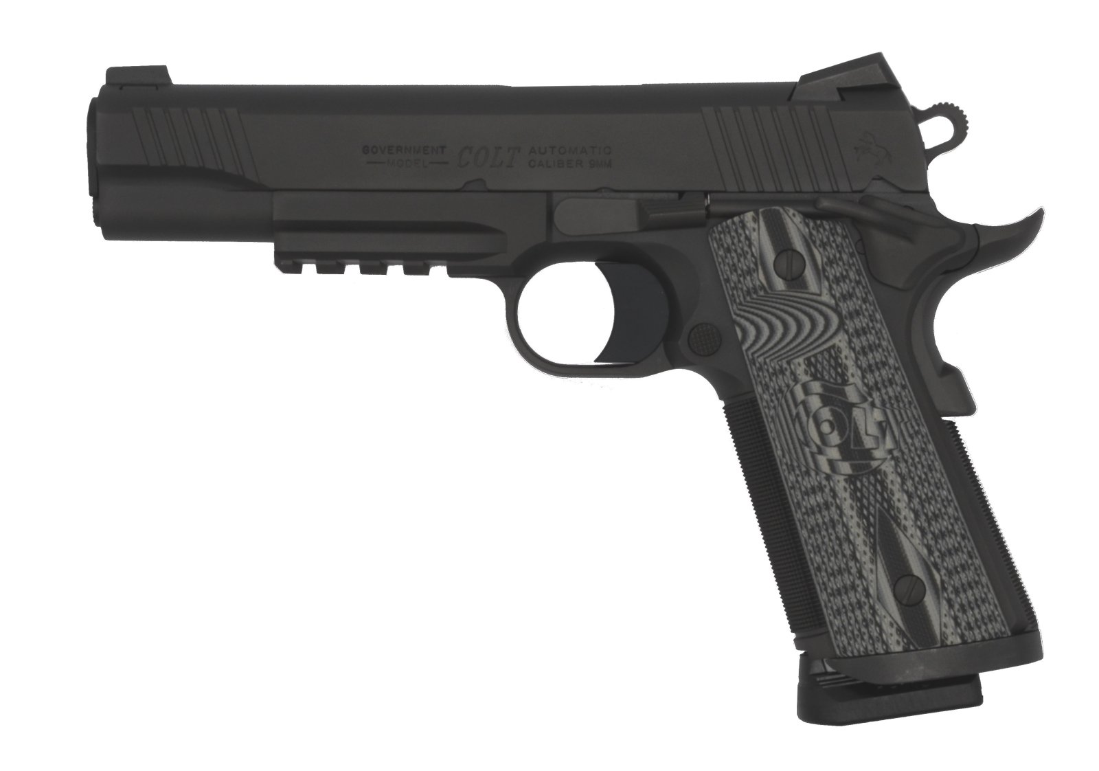 Colt 1911 Government Combat Unit 9mm Luger 5" 9+1 Black PVD Stainless Steel G10 Grip
