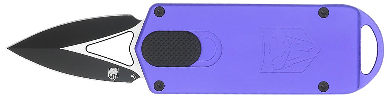CobraTec CTASPPUR ASP 1.94" D2 Steel OTF Dagger, Purple Aluminum Handle - CobraTec Knives - DAGGER