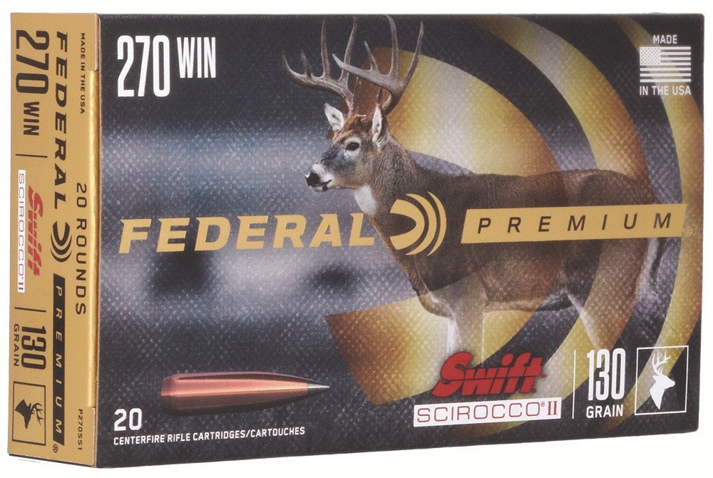 Federal P270SS1 270 Win 130gr Swift Scirocco 20rd Rifle Ammo - Federal Premium Ammunition - SWIFT SCIROCCO II
