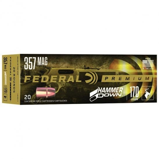 Federal Premium HammerDown .357 Magnum, 170gr Bonded Hollow Point, Nickel-Plated, 20 Rounds - Federal Premium Ammunition - BONDED HOLLOW POINT