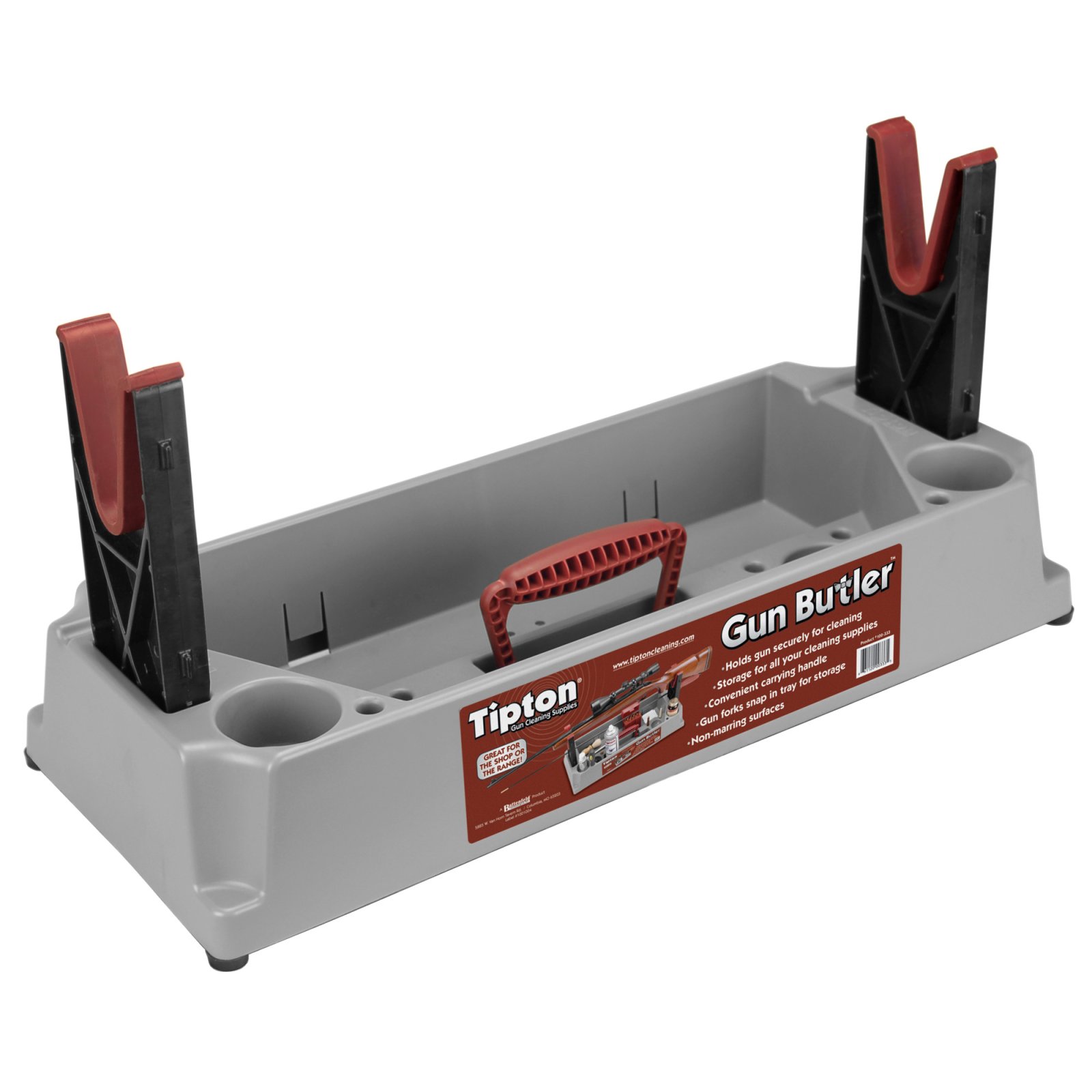 Tipton 100333 Gun Butler Rifle-Shotgun Gray-Red Plastic