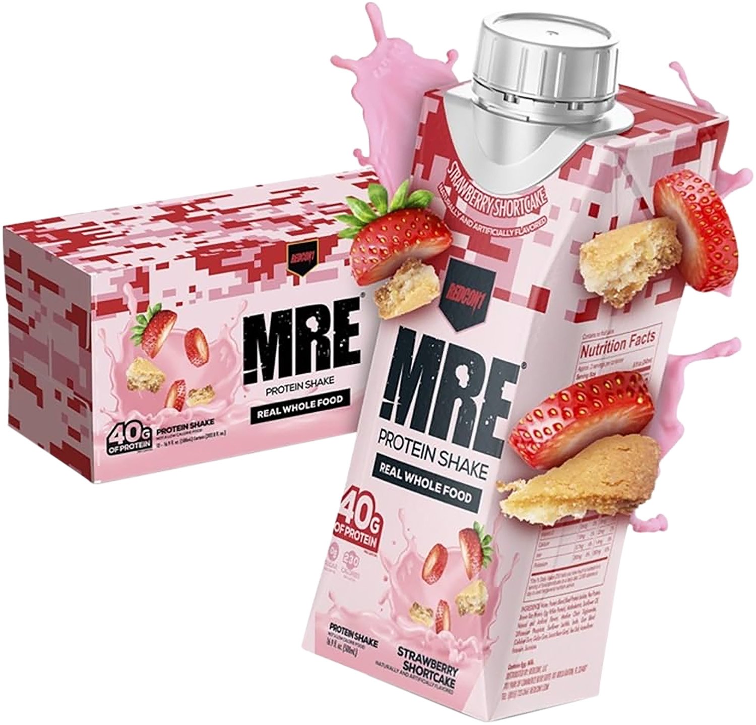 Redcon1 RC1MRERTDSSC12 MRE Strawberry Shortcake 12-Pack, 40g Protein