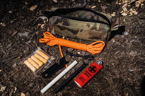 Shield Arms SG-PSFIREKT-MC Partisan Fire Kit Multicam, Ferro Rod, Paracord