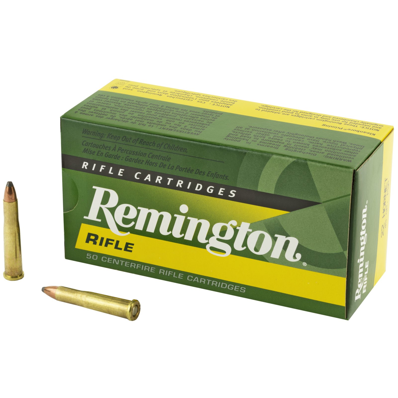 Remington 28376 High Performance .22 Hornet 45 Grain PSP Centerfire Ammo, 50 Rounds, 2690 FPS Velocity