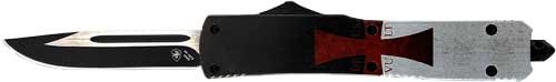 Templar Knife MTK331 Slim OTF 3.1" Black Drop Point Templar Flag