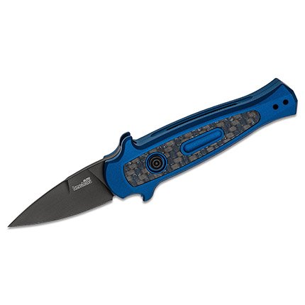 Kershaw 7130BLUBLK Launch 12CA Mini-Stiletto 1.9" Blue Carbon Fiber
