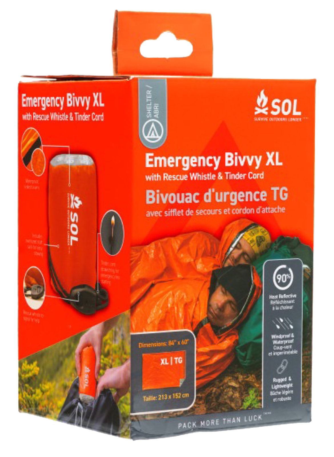 Adventure Medical Kits 01401144 SOL Bivvy XL Waterproof Windproof Orange - AMK