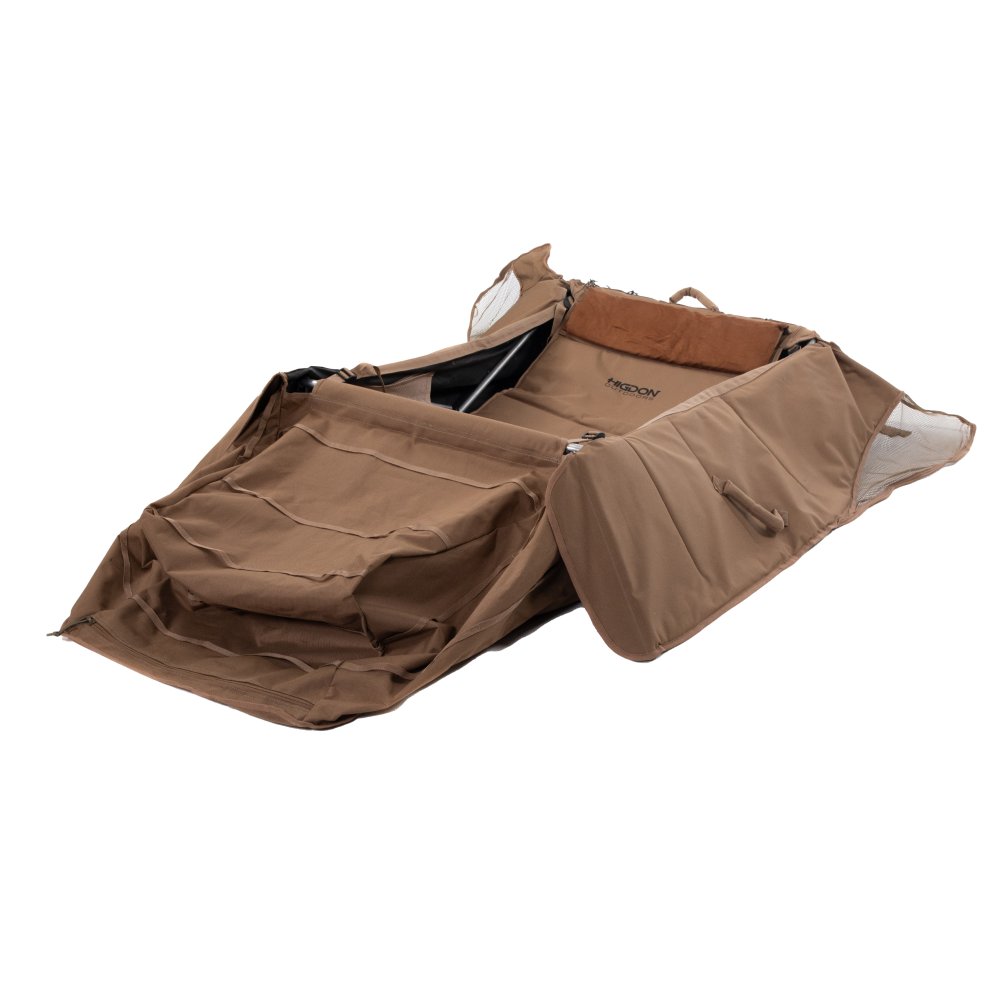 Higdon Outdoors Quickdraw Layout Blind, Low-Profile, Padded Headrest, Dirt Fabric