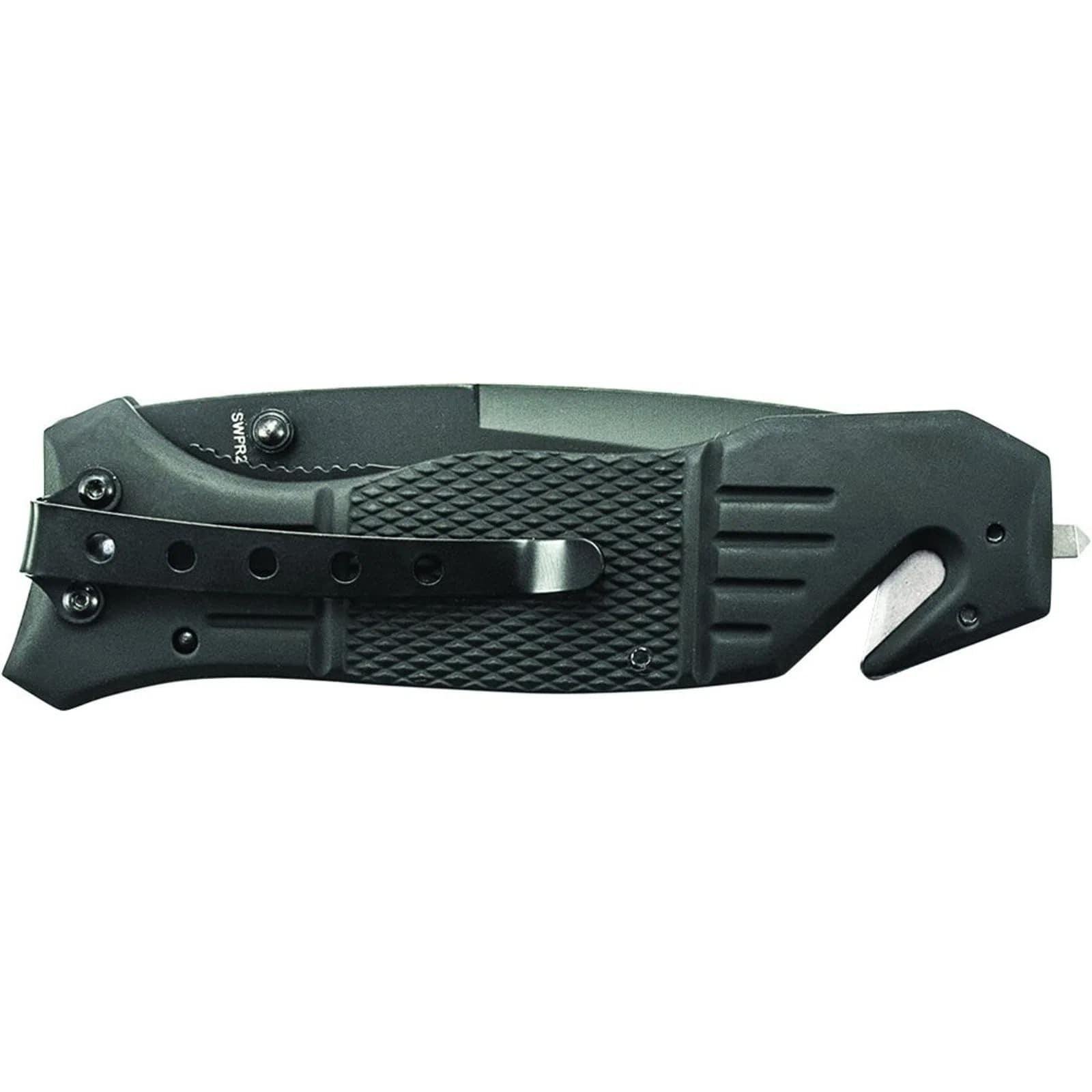Smith & Wesson Knives SWFR2SCP Extreme Ops Folding Tanto Serrated Blade Stainless Steel Black - Smith & Wesson - TANTO