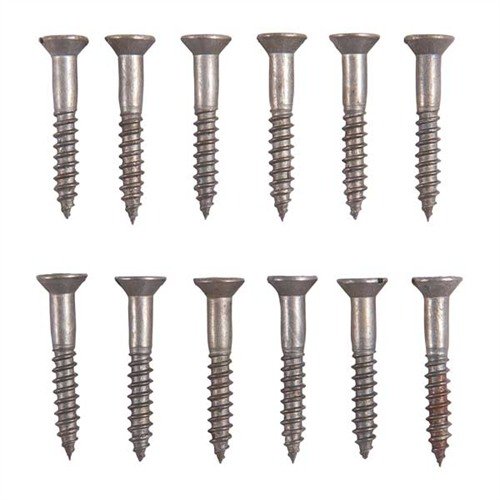 Brownells 6X1" STEEL FLAT HEAD WOOD SCREWS BLUED 12 PACK
