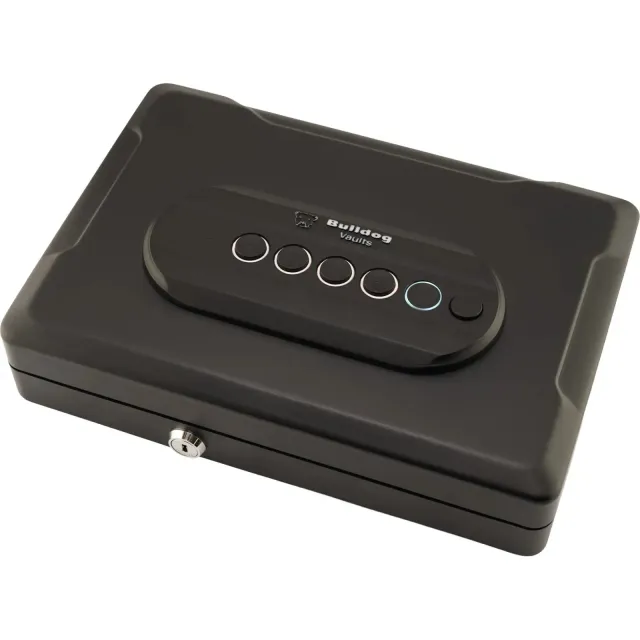 Bulldog Single Pistol Vault 13x8.25x2.75in Trio Lock LED Code