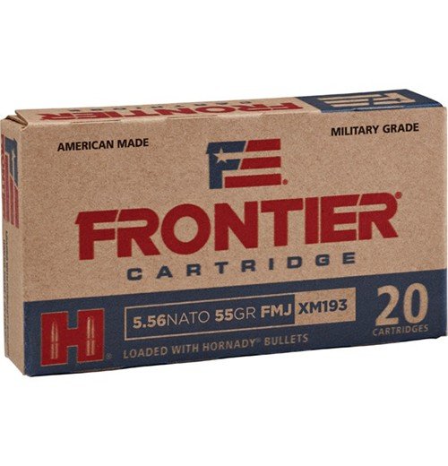 Hornady Frontier 5.56 NATO 55gr FMJ 150 Count Box Military Grade