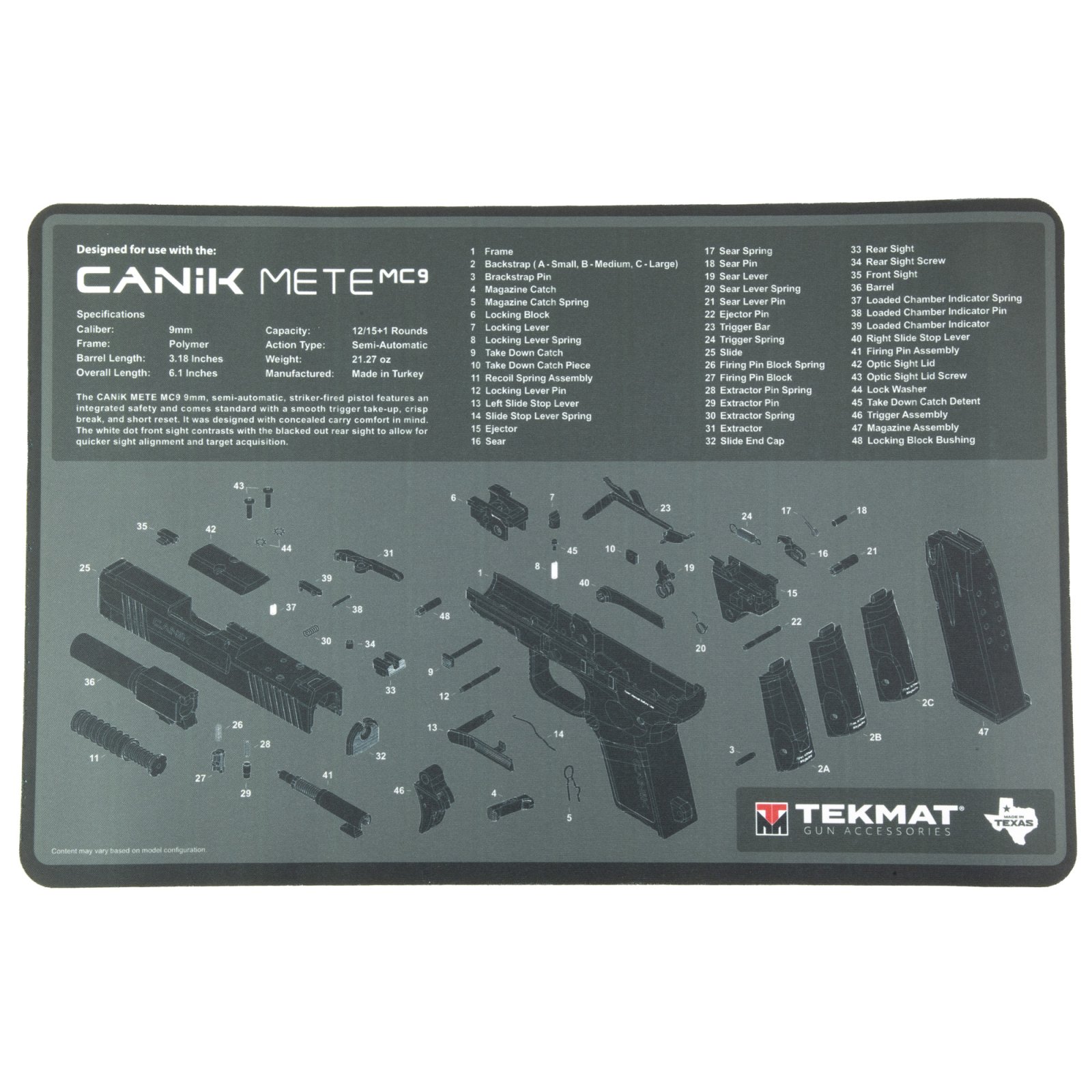 TEKMAT TEK-R17-CANIK-MC9 17X11 CANIK MC9