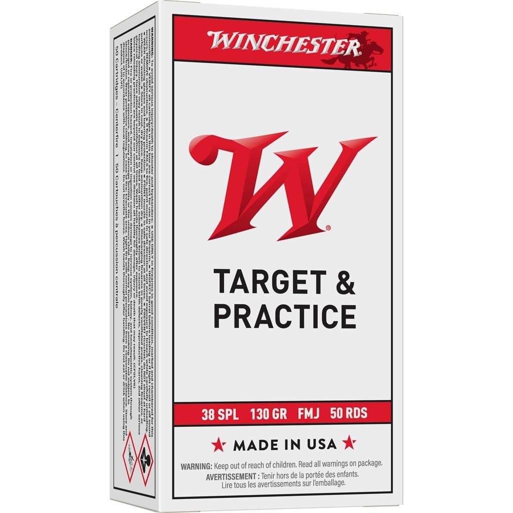 Winchester Ammo Q4171 USA Target 38 Special 130 gr Full Metal Jacket (FMJ) 50 Per Box/ 10 Cs - Winchester - FULL METAL JACKET