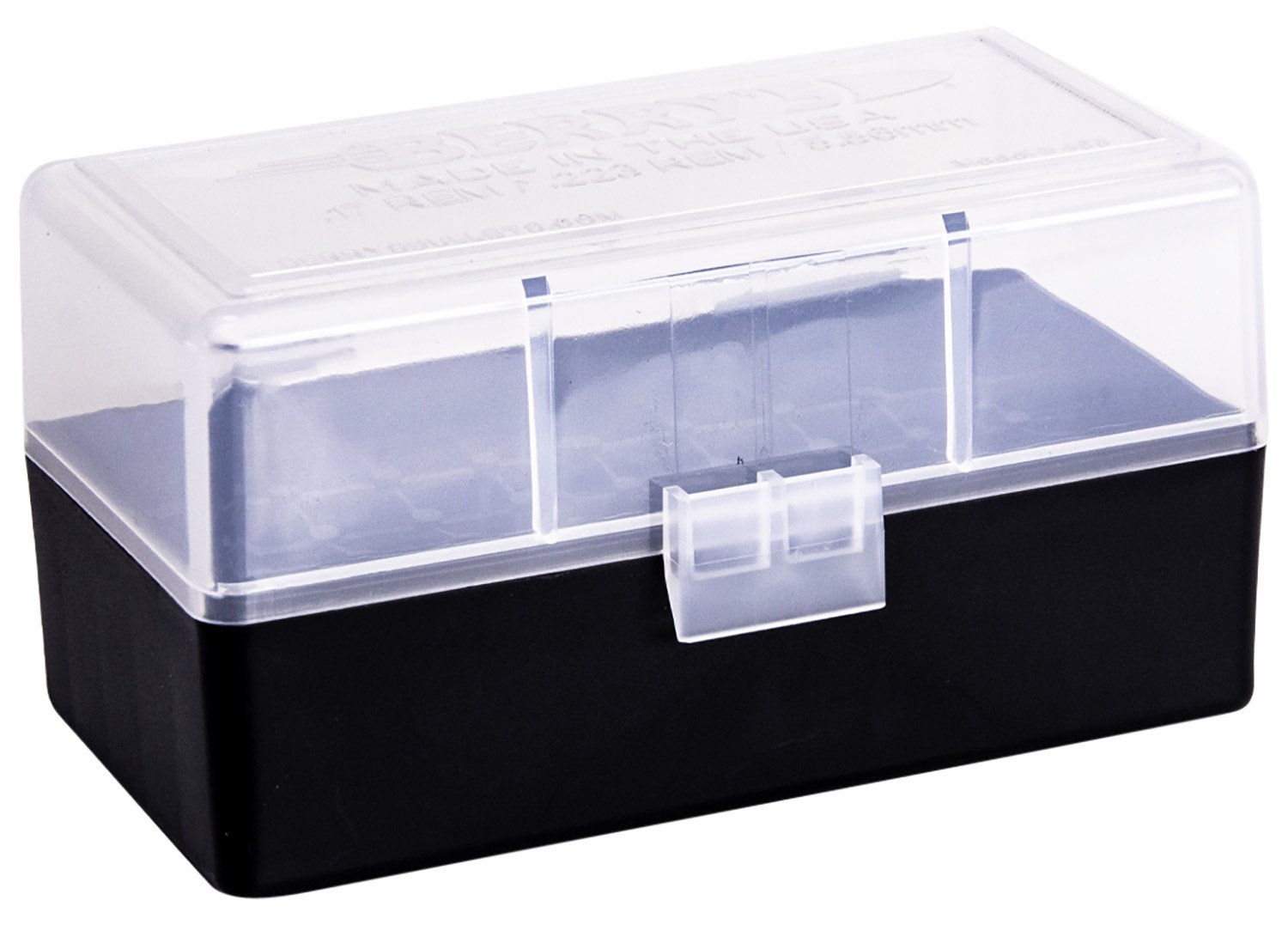 Berry's Ammo Box #405 - .223 Rem./5.56mm 50/rd Clear/Black - Berry's Mfg - AMMO BOX