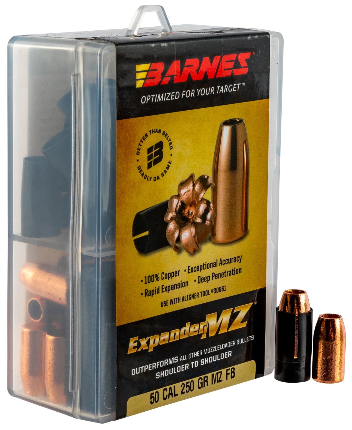 Barnes 30577 Expander MZ .50 Cal 250 Grain Hollow Point 24 Count - Browning - EXPANDER MZ HOLLOW POINT