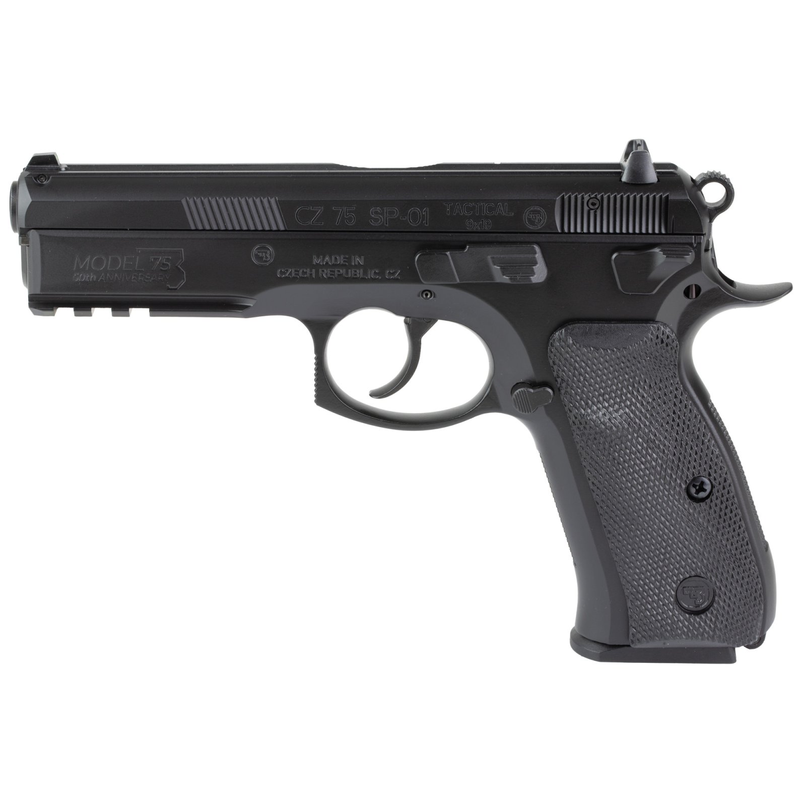 CZ 75 SP-01 Tactical 50th Anniversary Elite Pistol 9 mm 4.6 in. Black w/Ambi Decocker 10 rd. - CZ-USA - 9mm