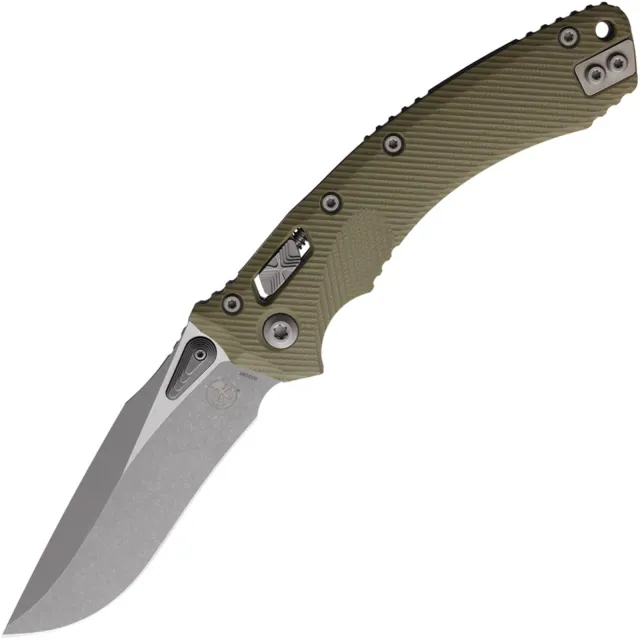 Microtech Amphibian 3.9 In Ram-Lok Fluted APOC OD Green G-10