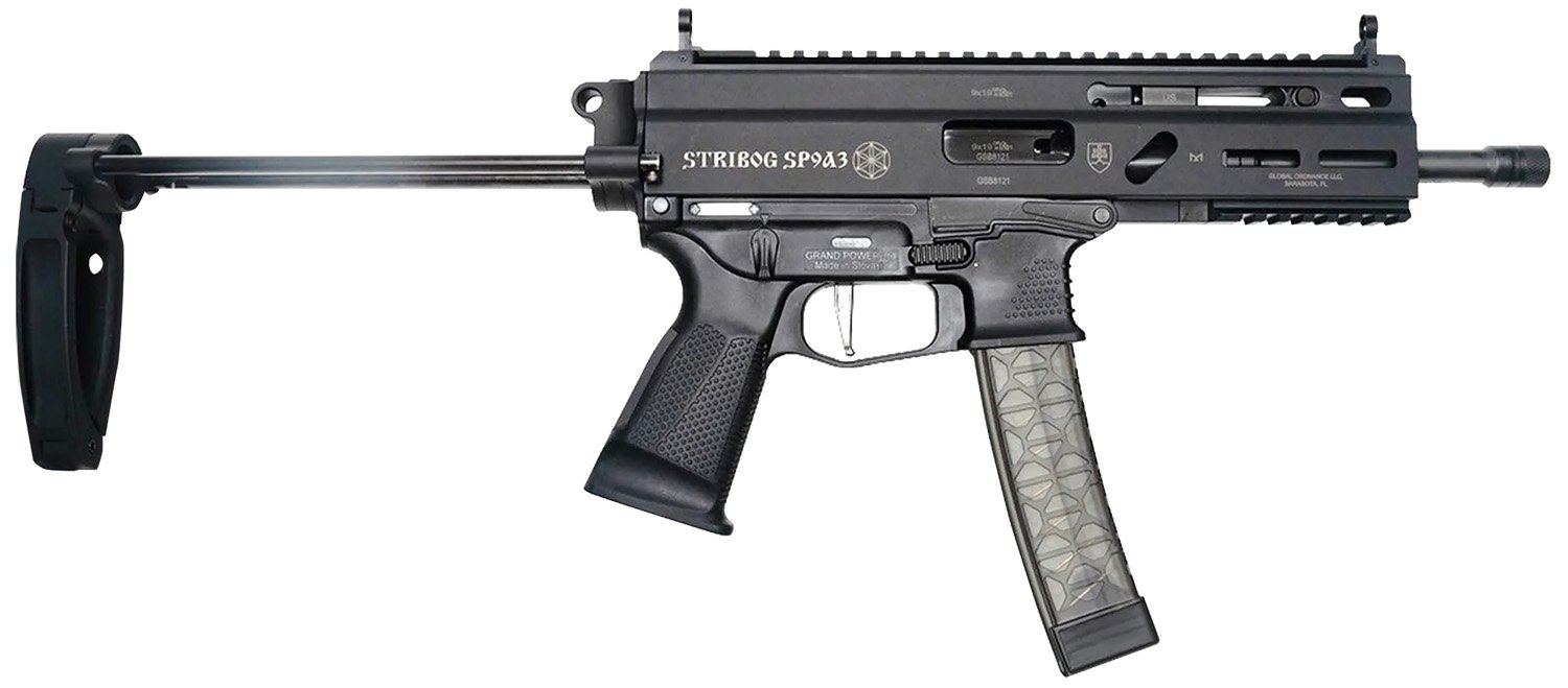 Grand Power 850003223124 Stribog SP9A3 9mm Luger 30+1 Black PDW Tailhook