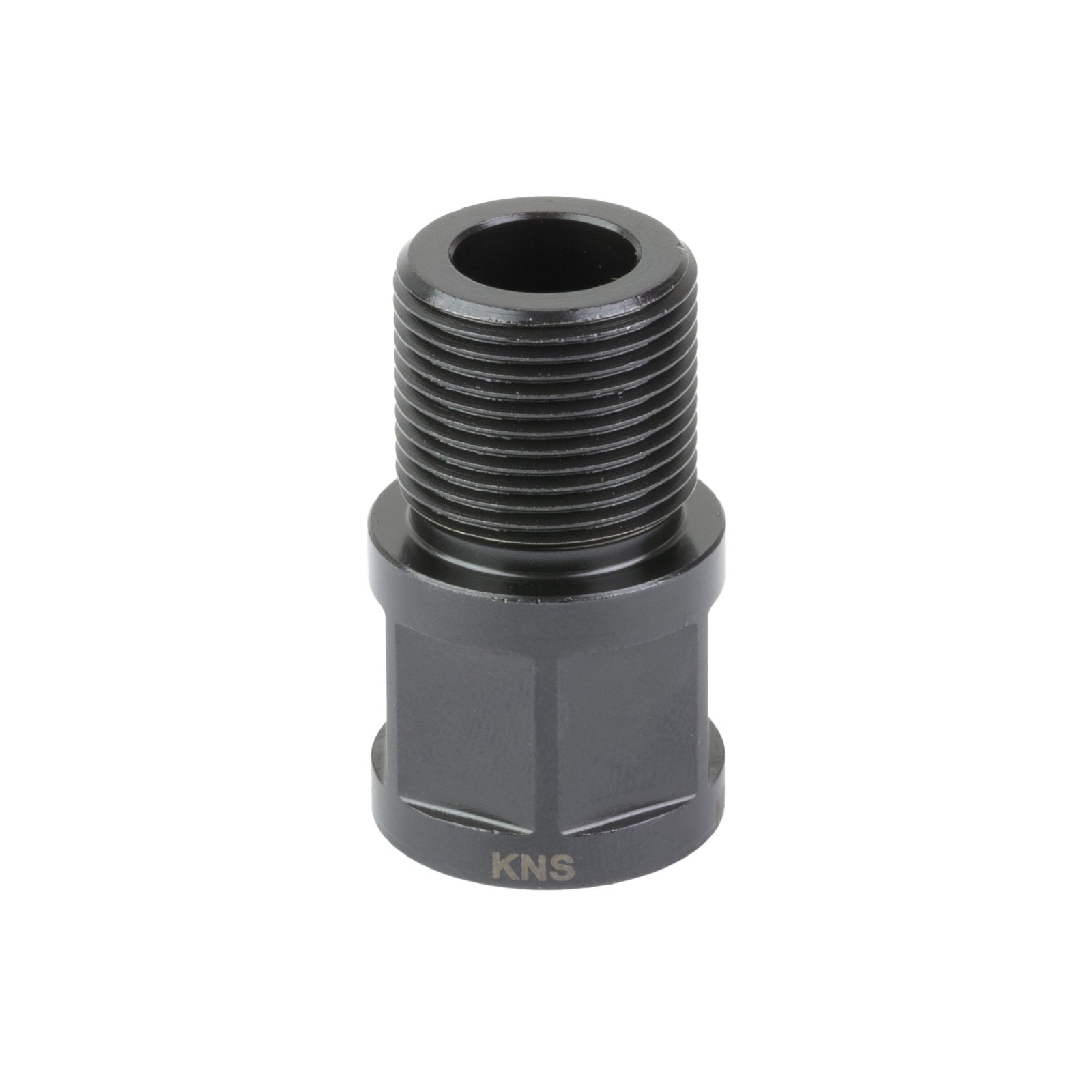 KNS Precision Inc. AK Thread Adaptor 14X1L to 5/8X24R Nitride Finish Black