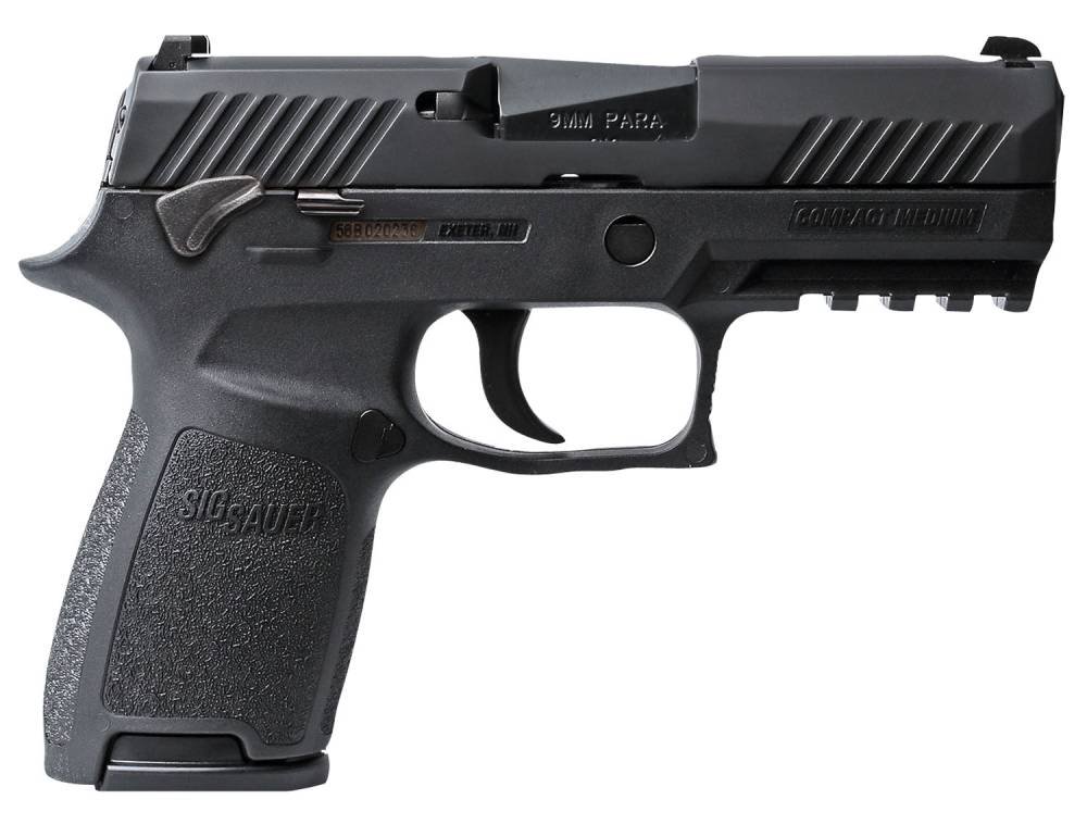 Sig Sauer 320C9BSSMS P320 Compact 9mm Luger 3.90" 15+1 Black Polymer Grip Black Nitron Stainless Steel