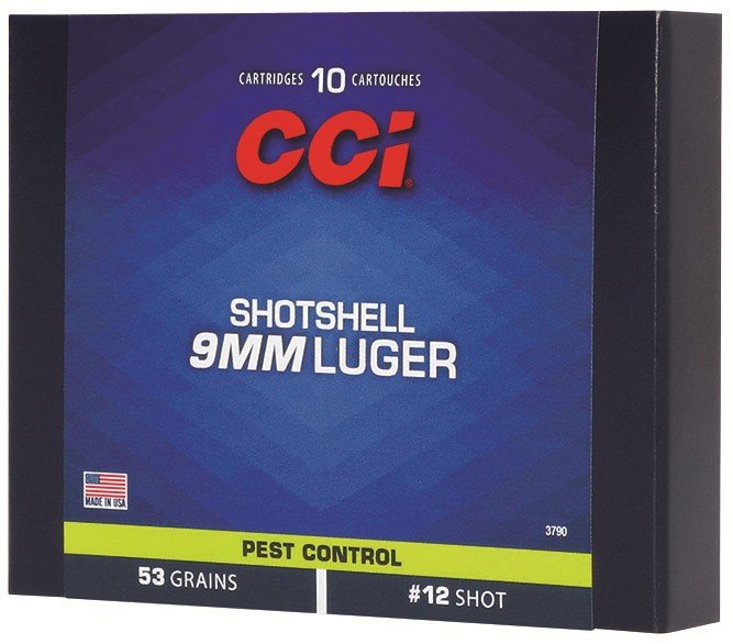CCI 3790 Pest Control Shotshell 9mm Luger 64 gr 1450 fps #12 Shot 10 Bx/20 Cs - CCI - SHOTSHELL #12 SHOT