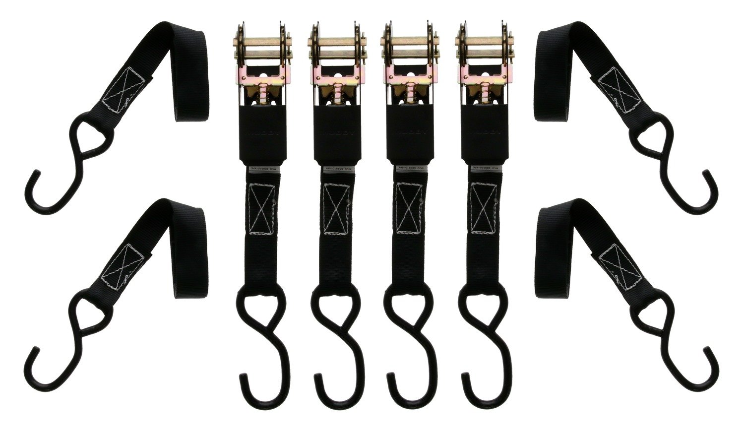 Muddy Mud-SDRS10-4PK 1"X10'STD Duty Ratchet Strap