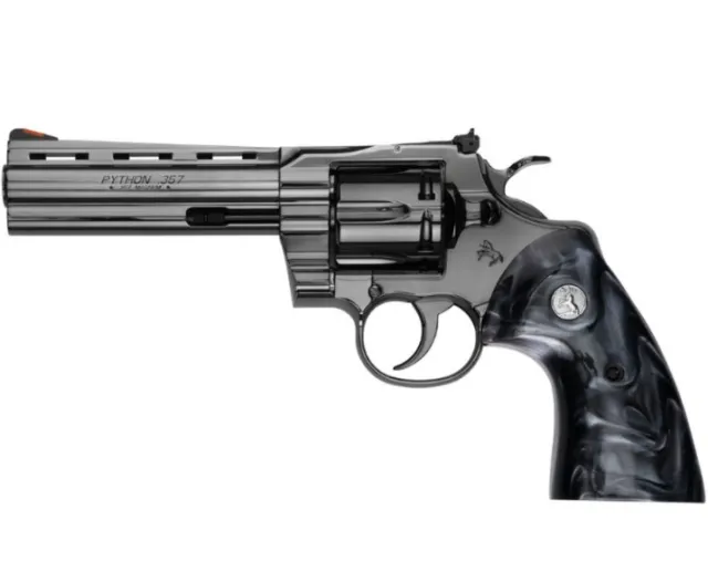COLT PYTHON (.357 MAG) 5" BARREL (BLACK CHROME/PEARLITE) - Colt - 357MAG