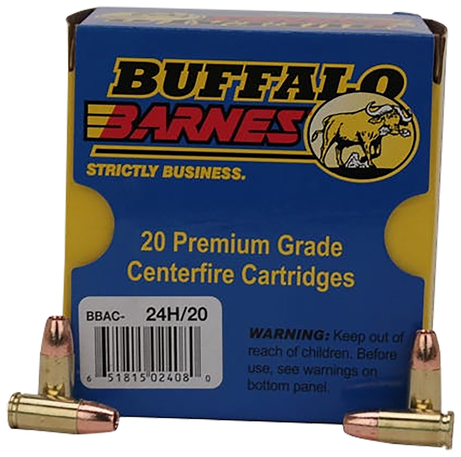 Buffalo Bore 24H20 9mm Luger +P+ 115gr Barnes TAC-XP Lead-Free Ammo 20rd - BBA