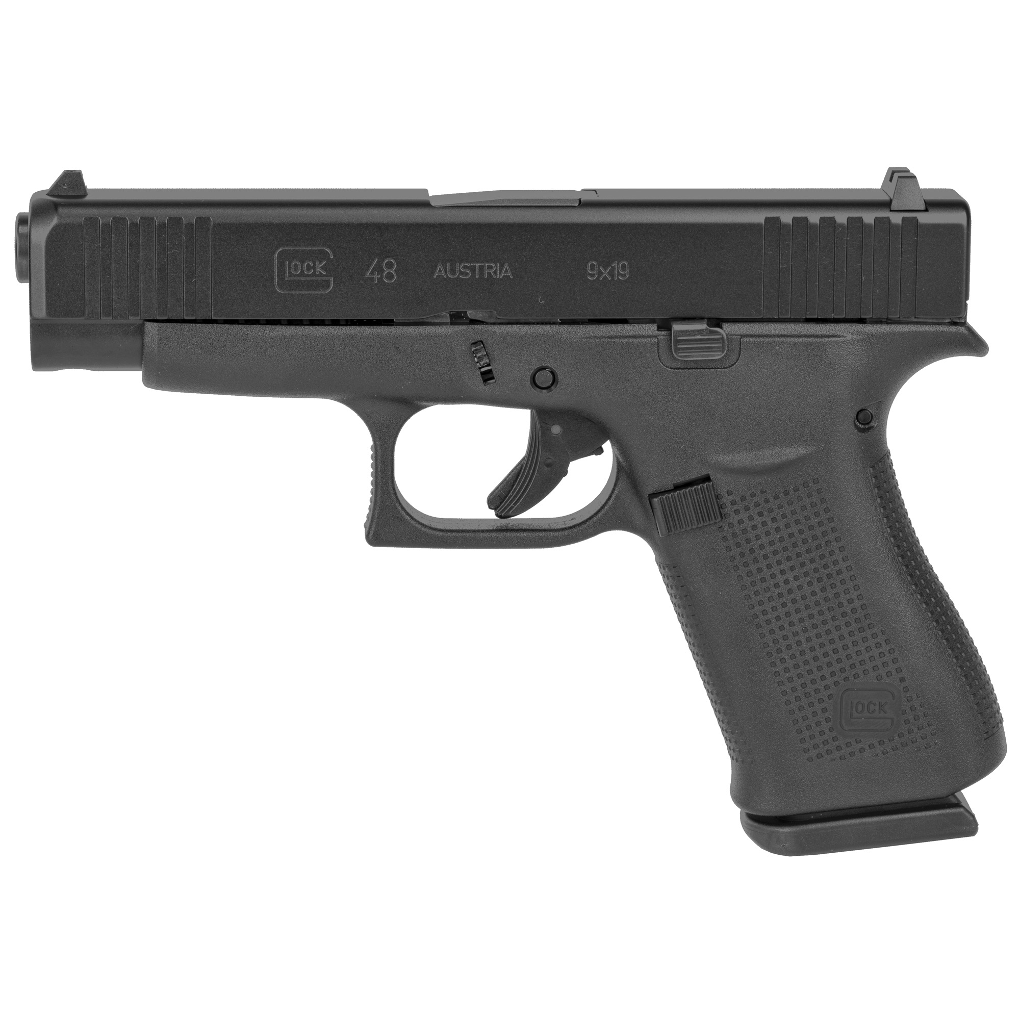 Glock G48 Compact 9mm Luger 10+1 4.17" Black GMB Barrel Black Slide Polymer Frame