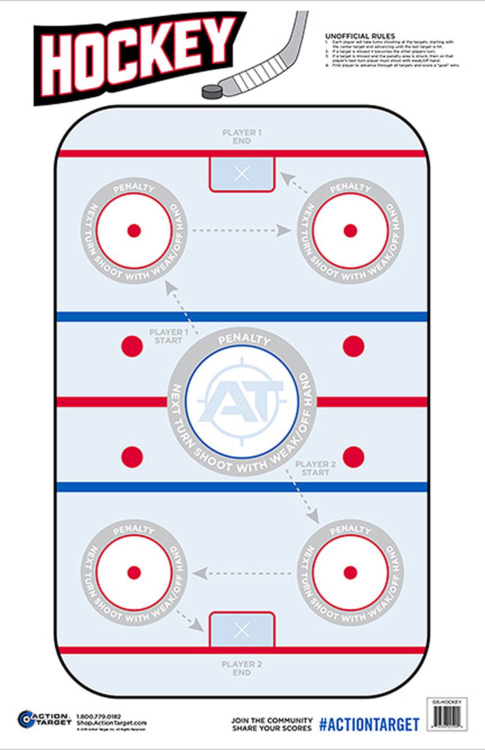 Action Target GSHOCKEY100 Entertainment Hockeye Paper Hanging 23" x...