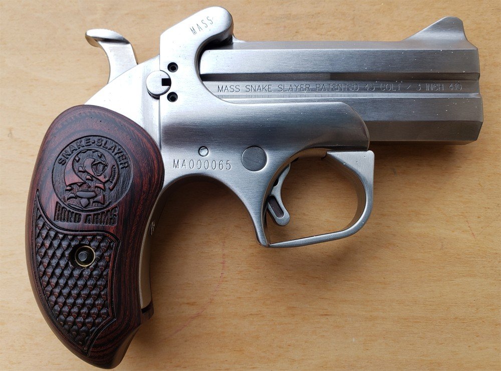Bond Arms Snake Slayer Derringer 45LC/410, Stainless, 3.5" Barrel, 2-Round - Bond Arms, Inc.