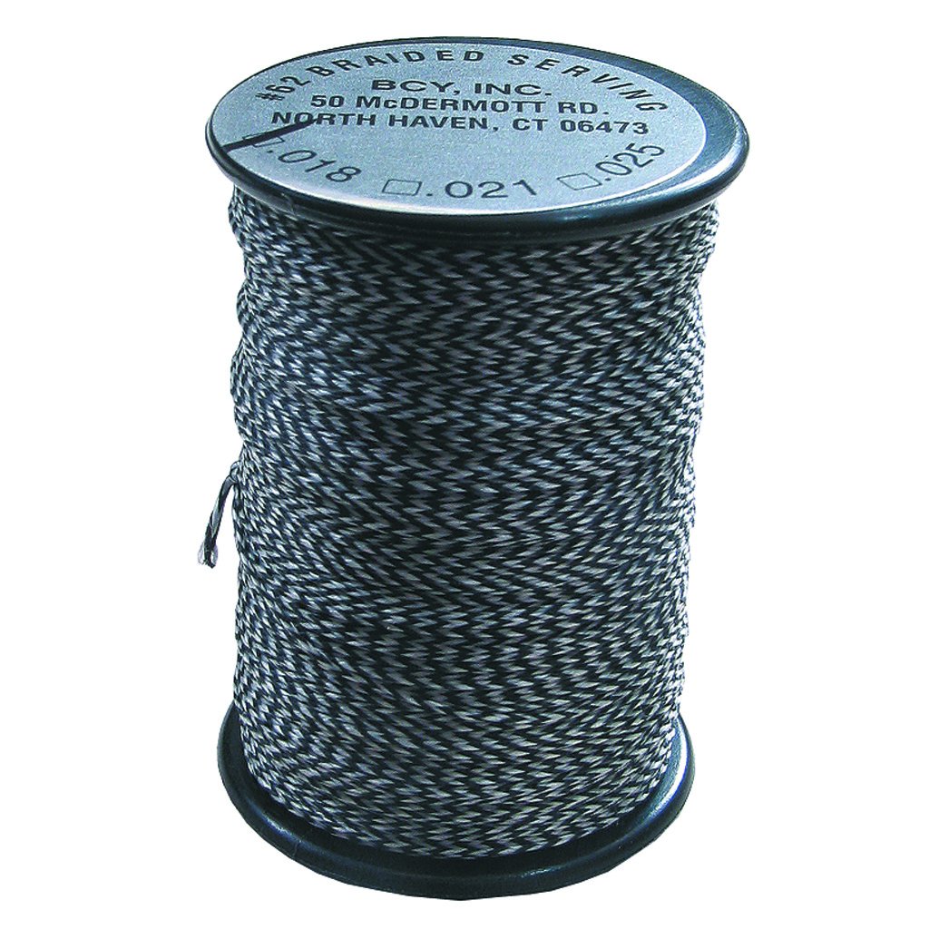 BCY 62 Braided Center Serving Black/White .021 75 yds. - BCY