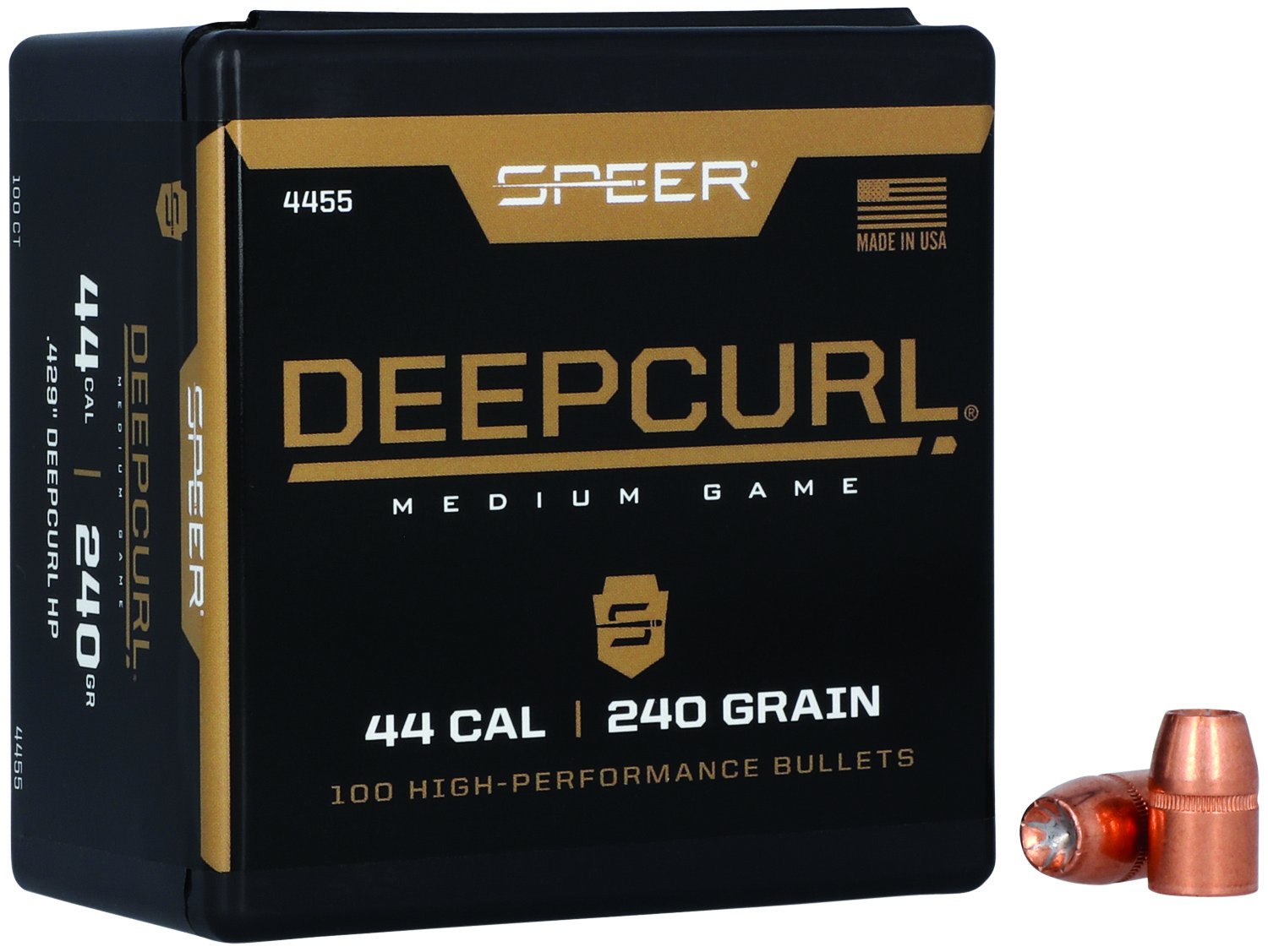 Speer 4455 DeepCurl 44Cal 240gr Hollow Point Bullets 50/Box - Speer - 44 Caliber