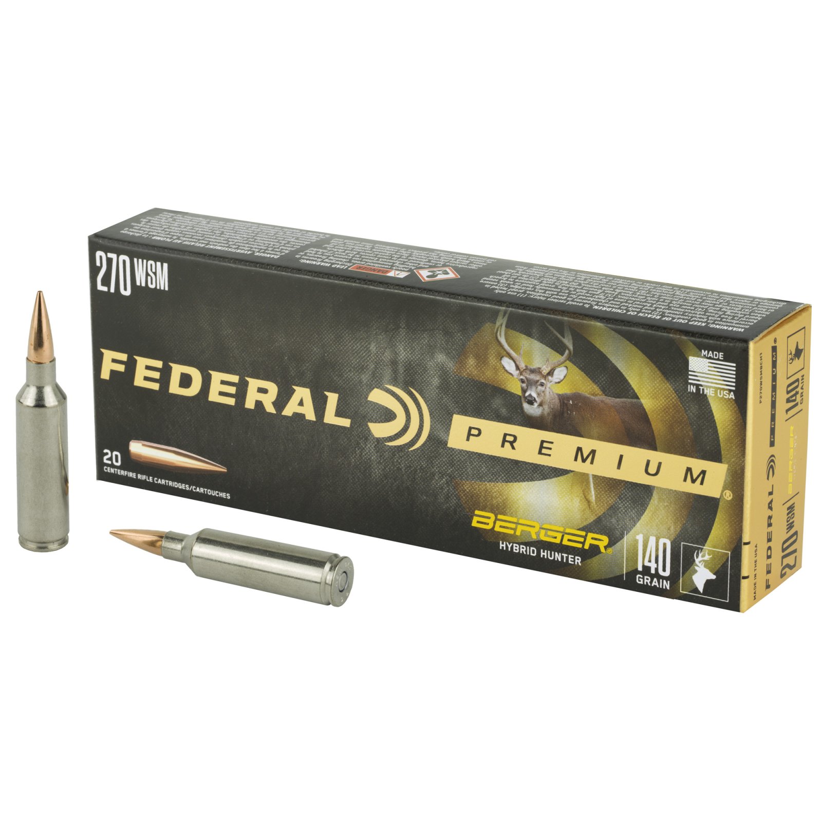 Buy Federal P270WSMBCH1 Premium 270 WSM 140gr Berger Hybrid Hunter Ammo online