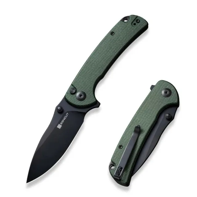 Buy SENCUT Pulsewave 3.45 In 9Cr18MoV Drop Point Plain Edge Green Micarta online
