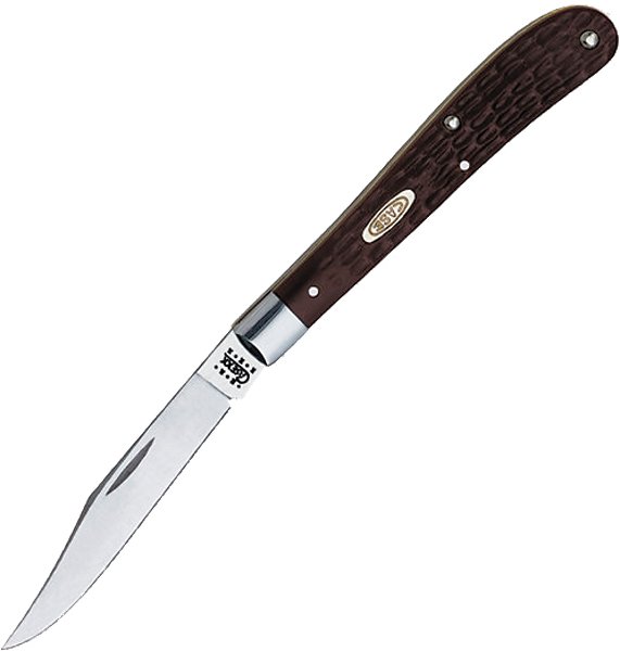 Case Slimline Trapper 3.25 in Clip Point Brown Synthetic 1 Blade - Case Cutlery - CLIP POINT