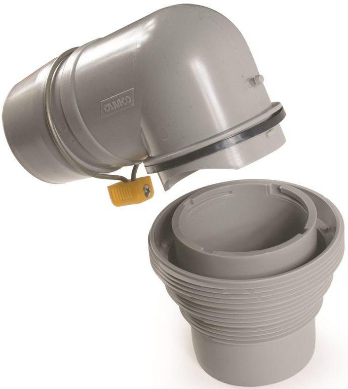 CAMCO Easy Slip Elbow & 4-in-1 Sewer Adapter Fits 3", 3.5", 4" Threaded Pipe