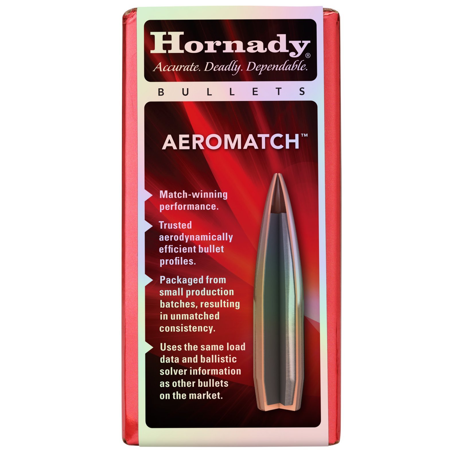 Hornady Aeromatch Rifle Bullets 30 CAL .308 175 GR HPBT  (1-12) 100 RDS