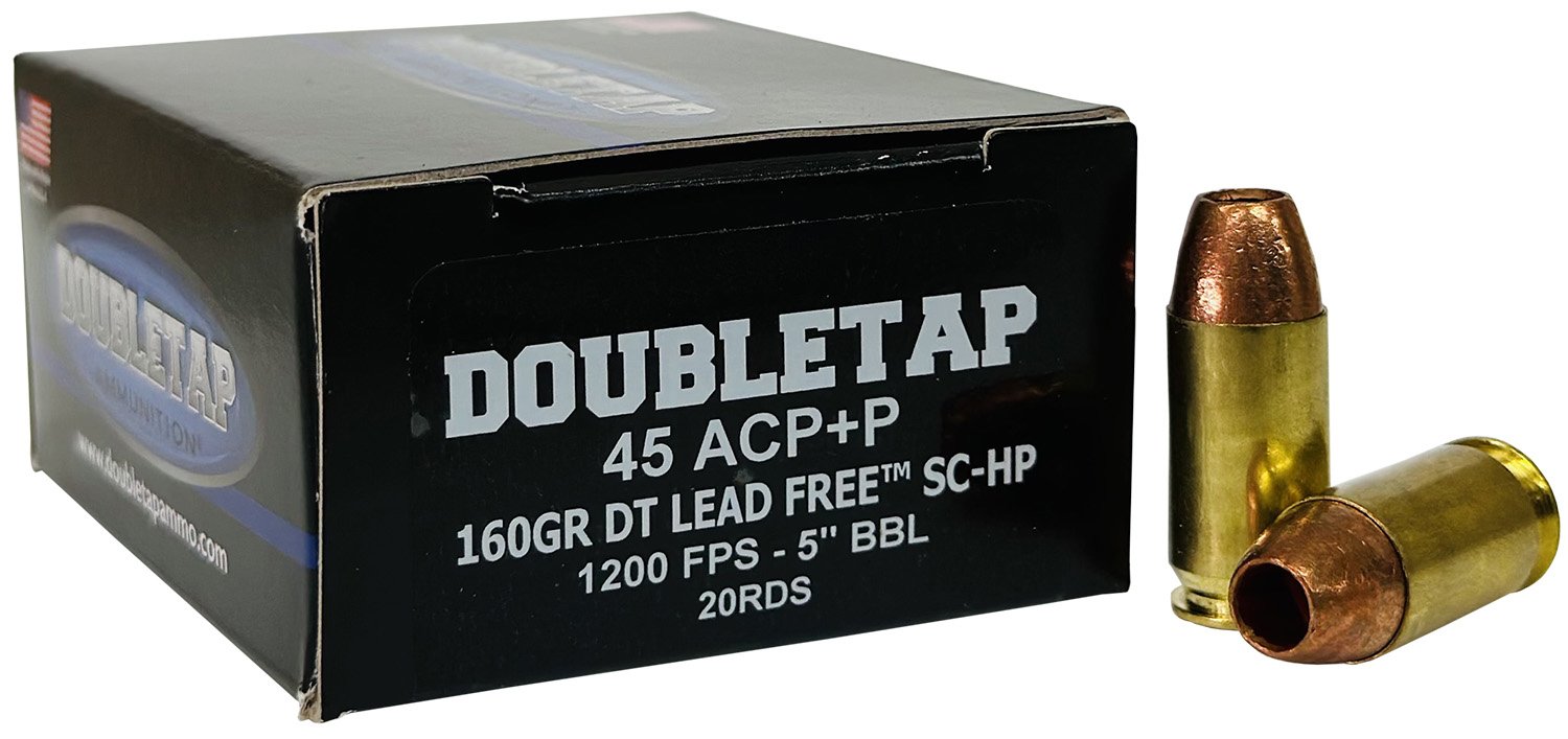 DoubleTap Ammunition 45A160XM 45ACP 160gr Lead Free Hollow Point 20 Per Box/50 Case - DTAP - LEAD FREE HOLLOW POINT
