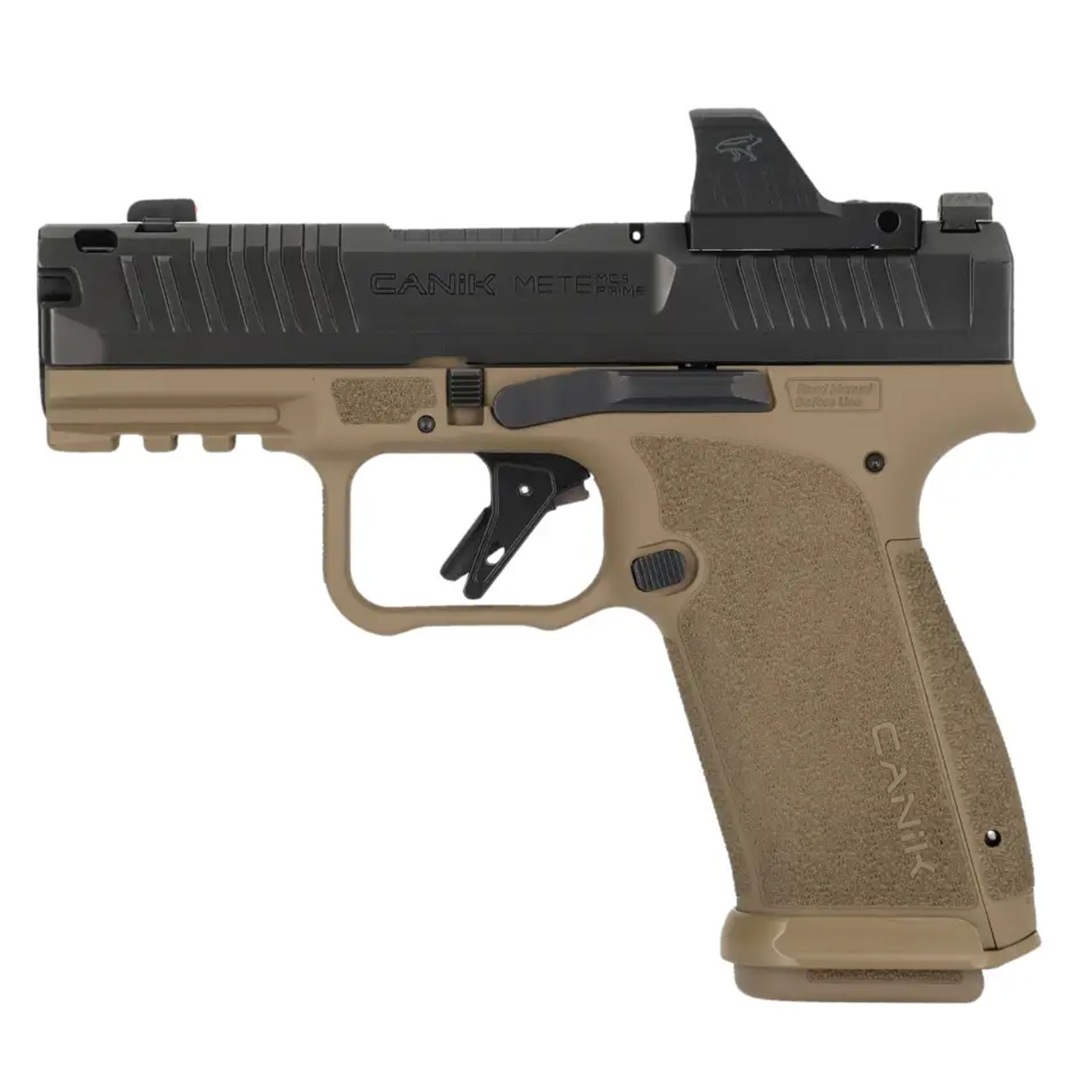 Canik METE MC9 Prime Pistol w/Dot 9mm 3.64 in. FDE/BLK Comp w/MeCanik MO1 17