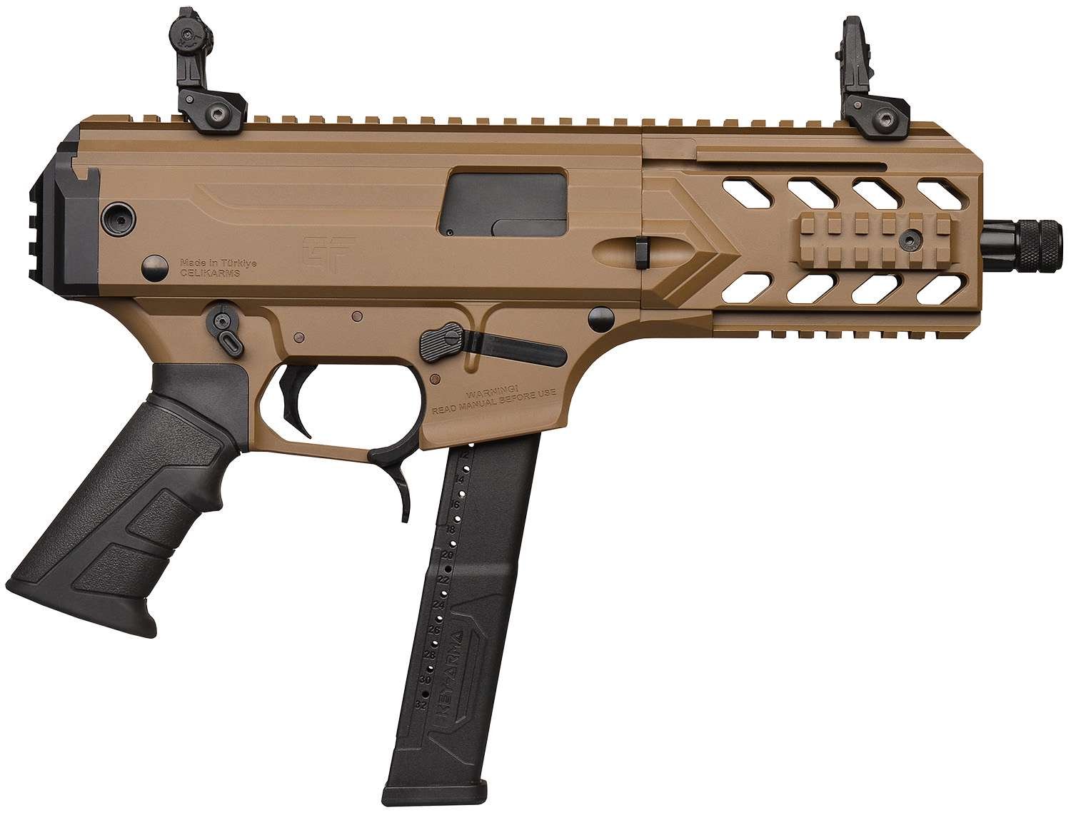 GForce Arms Blade6-FDE 9MM Pistol 33+1 Rear Picatinny Rail FDE Cerakote