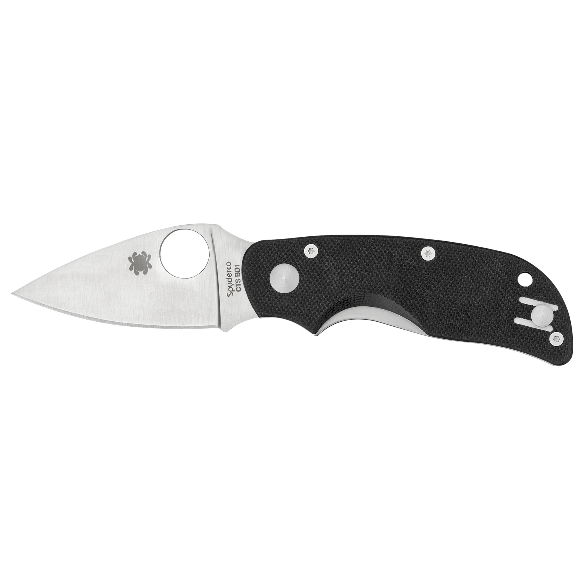 Spyderco C129GP Cat 2.44" Folding Knife, 440C Satin, Black G10 Handle