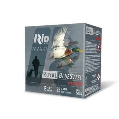 Rio Royal BlueSteel Magnum High Velocity Shotshells 12ga 3 1 1/5oz #2 25/ct - Rio Outdoors Corp