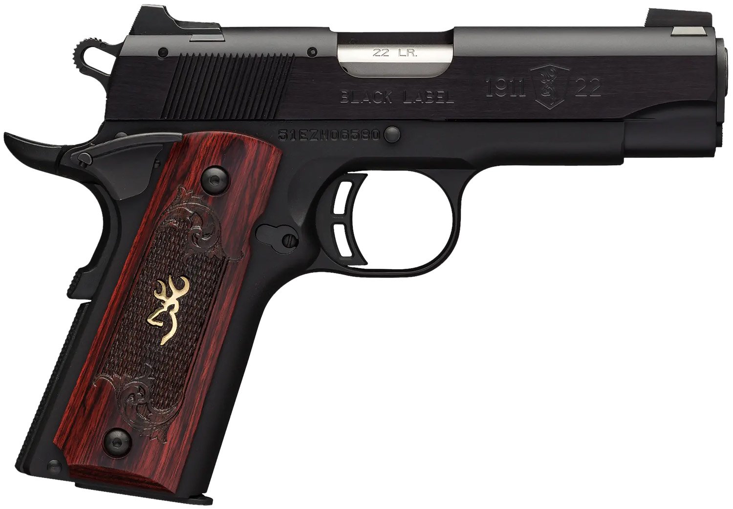 Browning 1911-22 Black Label Compact .22LR 3.625in 10rd Pistol 51852490 - Browning - 22 LR