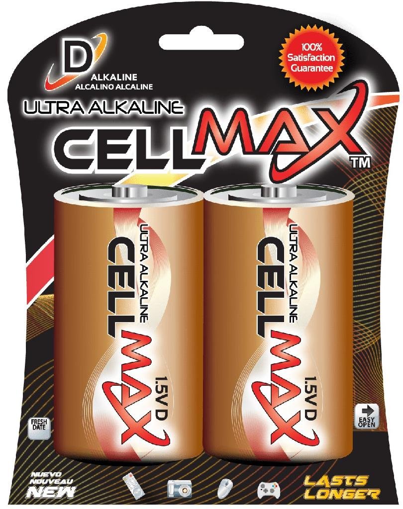 Value Max CellMax D Ultra Alkaline Batteries 2 Pack CM-LR20-BP2