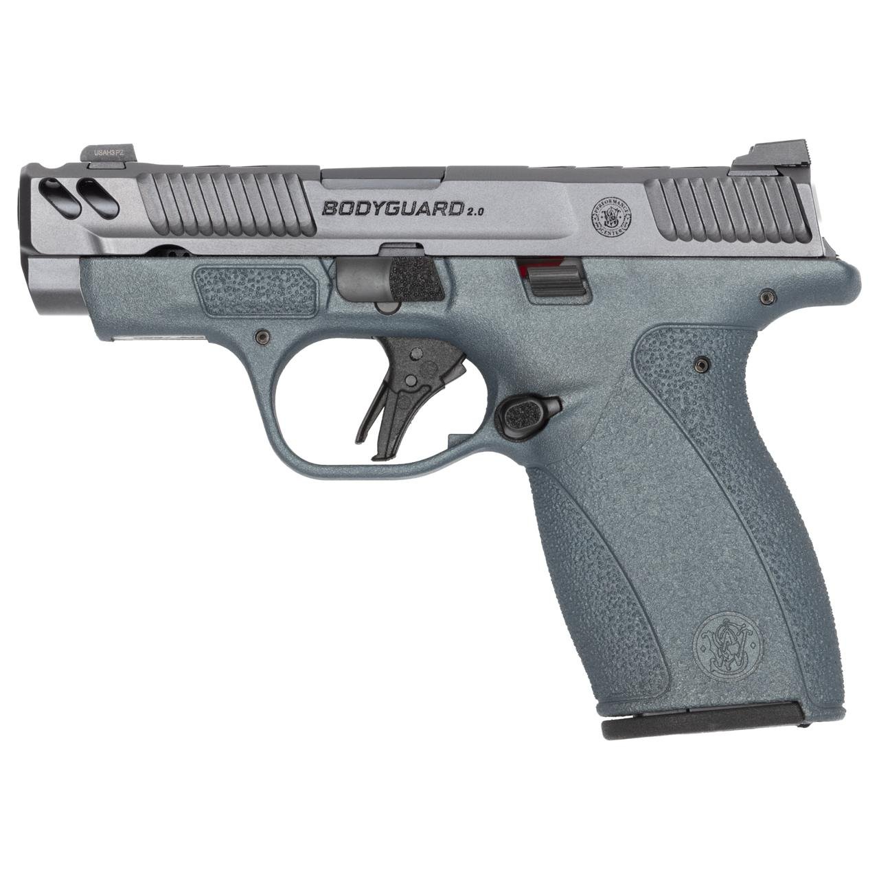 S&W PC Bodyguard 2.0 Blue Titanium Carry Comp Handgun .380 Auto 10(1)&12(1)rd Magazines 3.1 Comp Barrel No Thumb Safety - Smith & Wesson