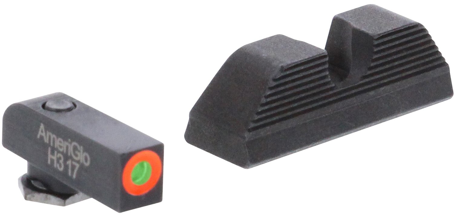 AmeriGlo GL5353 Protector Sight Set Glock Tritium Orange/Black Serrated - AMER - STEEL